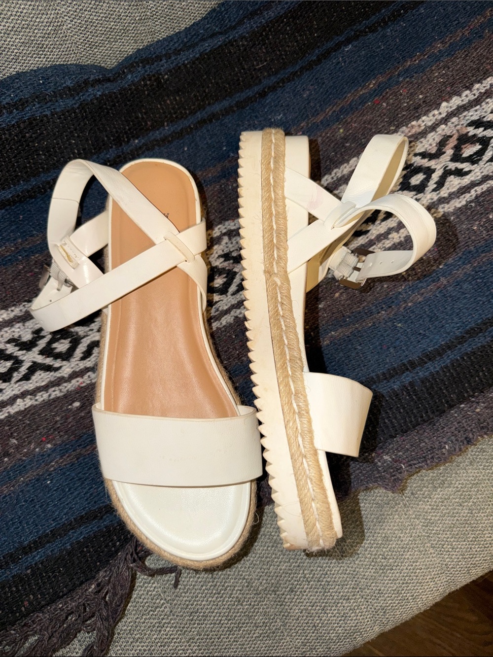 Women’s Wide fit White Strappy Espadrille Sandals